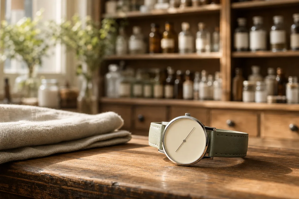 Montre épurée symbolisant le rythme de mastication de la gomme nicotinique